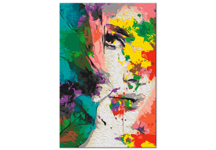 Obraz do malowania po numerach Kobiece spojrzenie - kolorowa twarz w abstrakcyjnej formie 149797 additionalImage 7