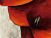 Tableau tendance Coquelicots rouges (1 pièce) - motif floral sur fond or-argent 46597 additionalThumb 2