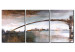 Cadre mural Mélancolie du pont urbain (3 pièces) - Architecture urbaine et rivière 46797
