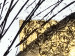 Pintura Abstração (4 partes) - figuras geométricas douradas com uma faixa preta 47697 additionalThumb 3