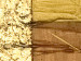 Pintura Abstração (4 partes) - figuras geométricas douradas com uma faixa preta 47697 additionalThumb 2