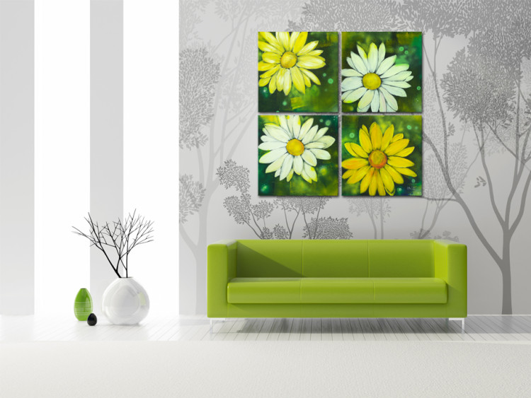 Canvas Art Print Four Daisies 48597 additionalImage 2