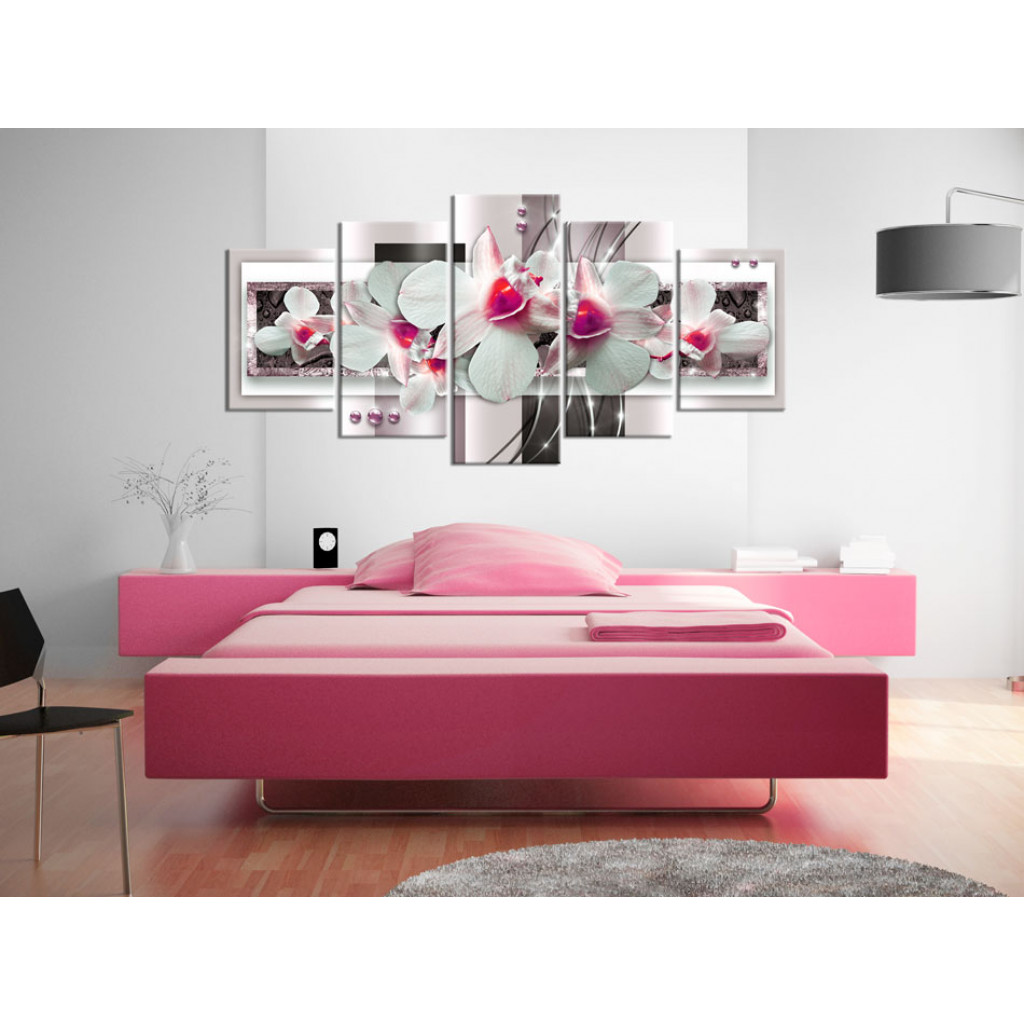 Schilderij  Orchideeën: With Pink Accent