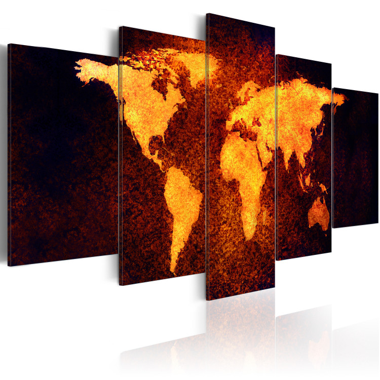 Cuadro moderno Mapa del Mundo - lava caliente 50097 additionalImage 2