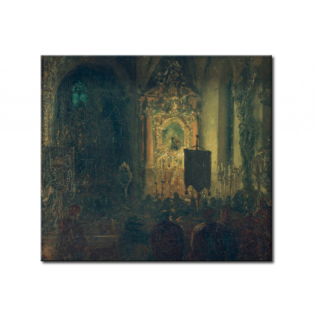 Schilderij  Adolph Von Menzel: Interior Of A Church In Innsbruck