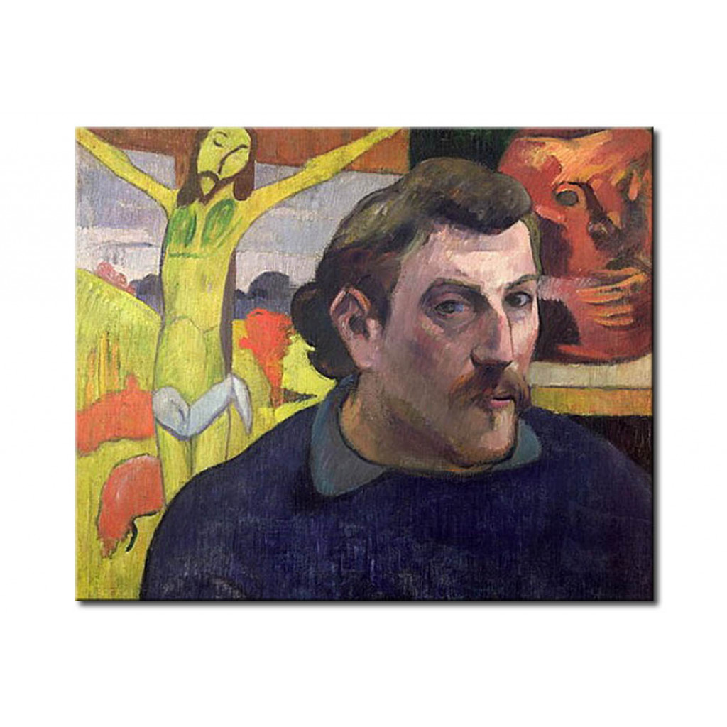 Schilderij  Paul Gauguin: Self Portrait With The Yellow Christ