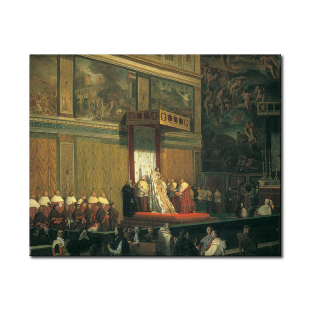 Schilderij  Jean-Auguste-Dominique Ingres: Pope Pius VII In The Sixtine Chapel