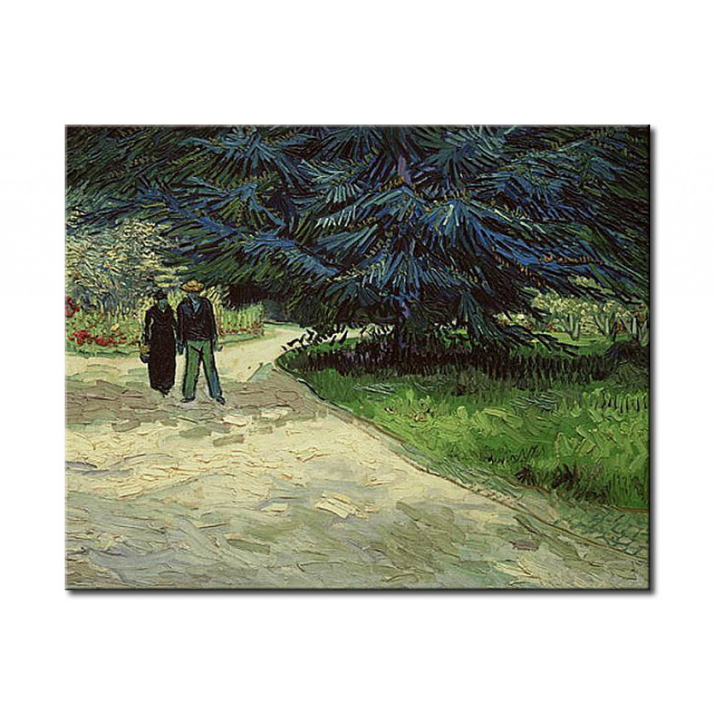 Schilderij  Vincent Van Gogh: Couple In The Park, Arles