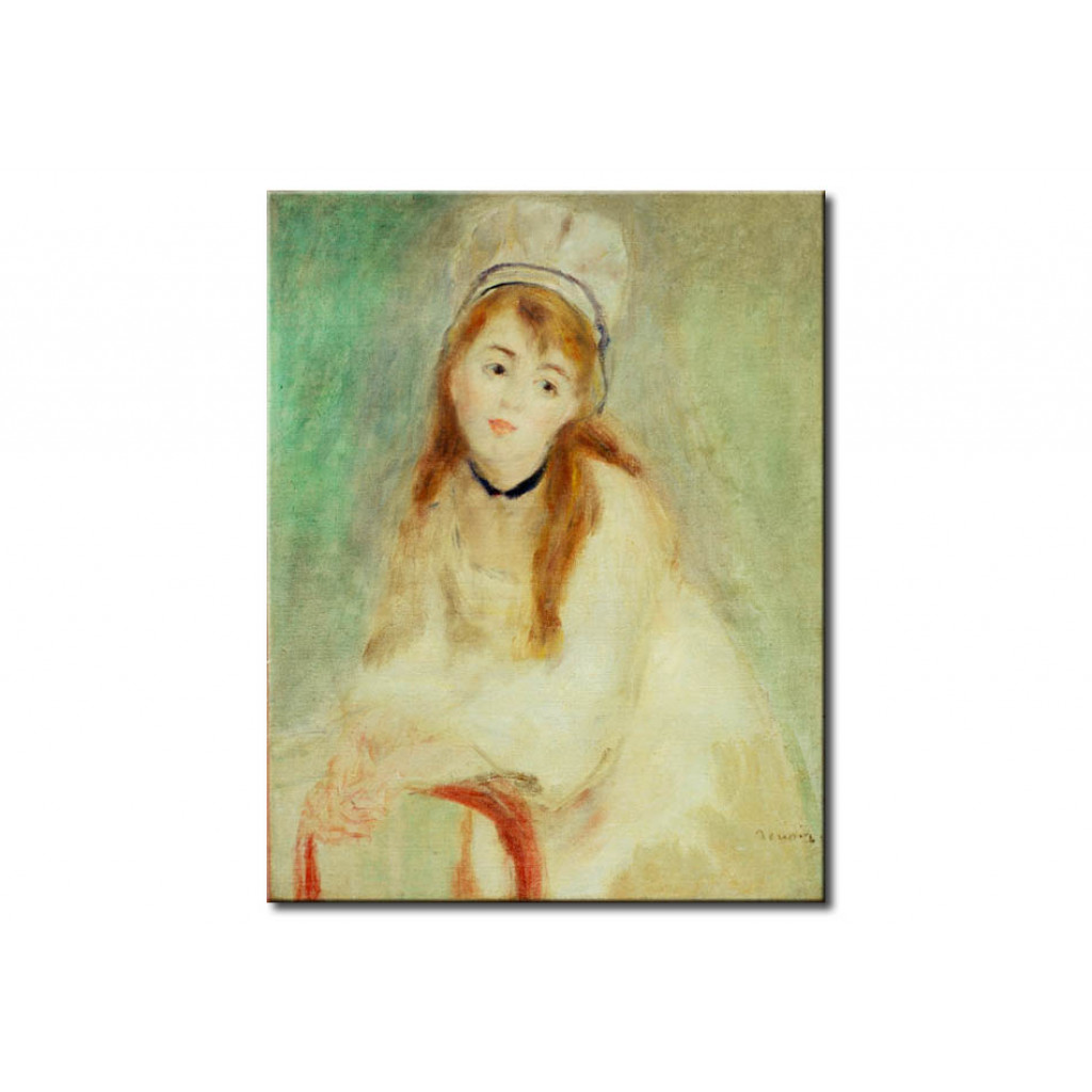 Målning Portrait De Jeune Femme. Symphonie En Blanc