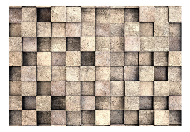 Mural Quadrados Bege - fundo com quadrados irregulares em textura de concreto 91897 additionalImage 1