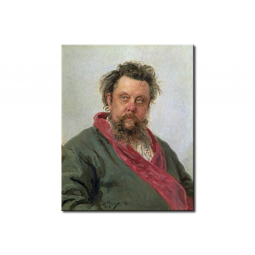Schilderij  Ilja Repin: Portrait Of Modest Petrovich Moussorgsky
