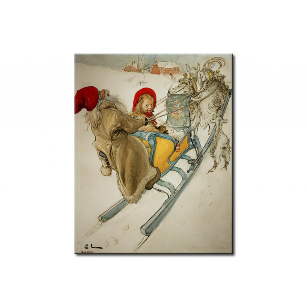 Schilderij  Carl Larsson: Kersti Sledging