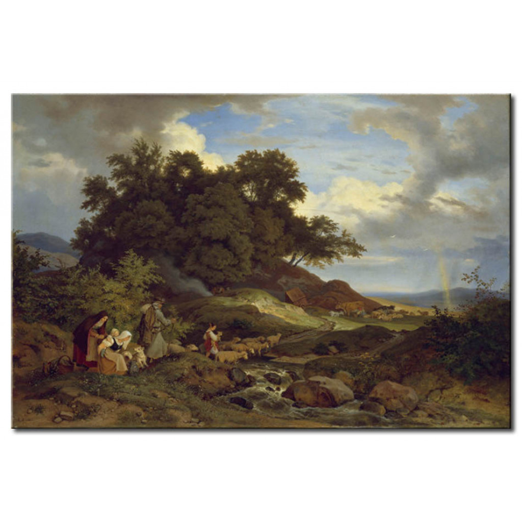 Reprodukcja Obrazu Landscape With Shepherds In Bohemia