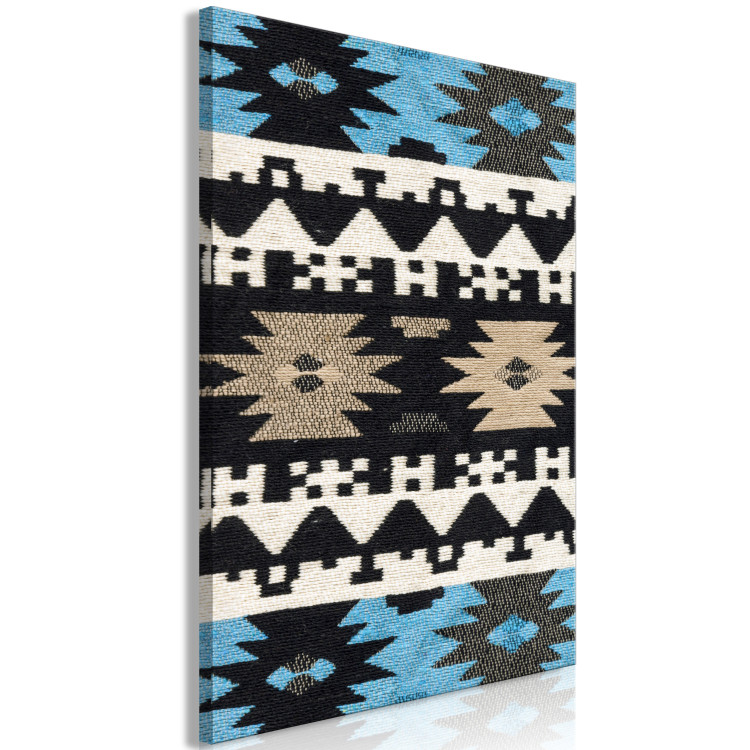 Canvas Print Boho fabric - patterned texture in beige and blue tones 117408 additionalImage 2