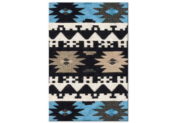 Canvas Print Boho fabric - patterned texture in beige and blue tones 117408