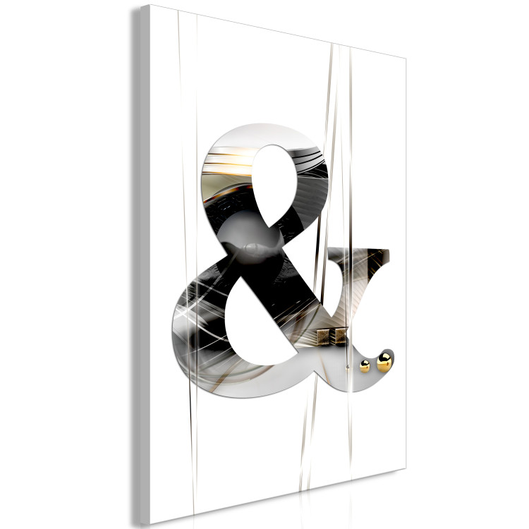 Canvas Art Print Abstract ampersand - typographic sign with a reflection pattern 118908 additionalImage 2