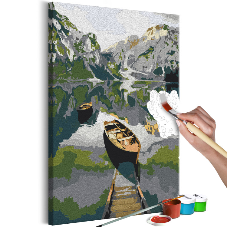 Peinture par numéros pour adultes Boat in the Mountains 132308 additionalImage 3