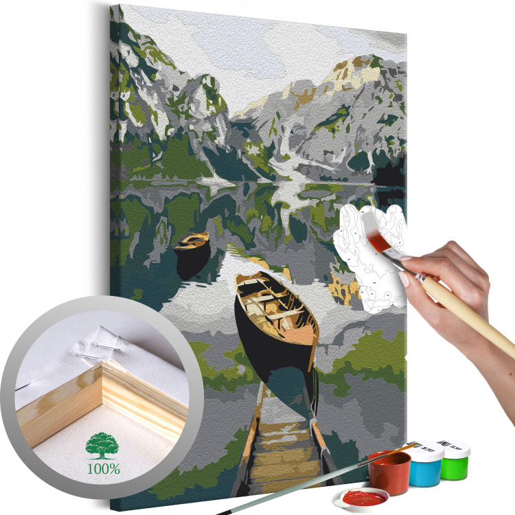 Paint by number Boat in the Mountains 132308