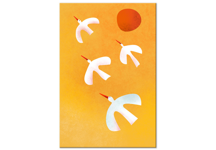 Canvas Four storks - Colorful graphics inspired by illustrations for children