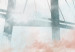 Carta da parati Contemplazione dell'ingegnere - il ponte sospeso illustrato che emerge da dietro le nuvole ad acquerello nei colori del pastello 138308 additionalThumb 4