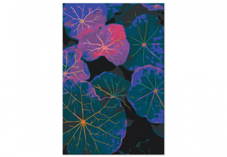 Paint by number Shaded Leaves - Plant of Green, Purple and Blue Colors 146208 additionalImage 4