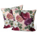 Sammets kudda Peonies in bloom - a floral, vintsage style print on peach background 147108 additionalThumb 3