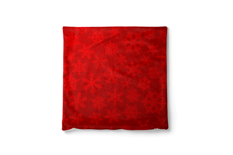 Decorative Velor Pillow Falling snowflakes - winter theme on a dark red background 148508 additionalImage 4