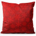 Decorative Velor Pillow Falling snowflakes - winter theme on a dark red background 148508