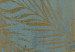Rundes Bild Golden Palm Tree - Plant Leaves on a Blue Background Variant 1 149008 additionalThumb 3