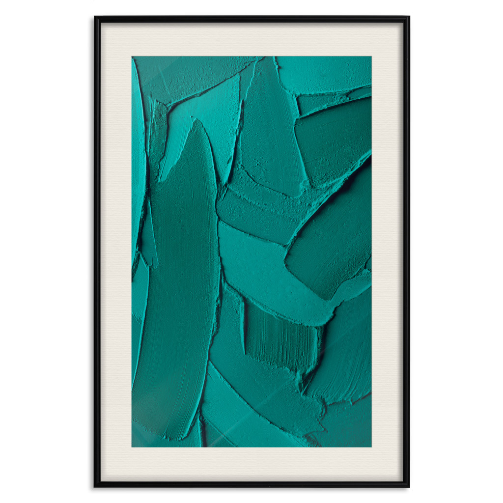Plakat: Abstrakcja Zielona - Wyraźna Struktura Materii I Form