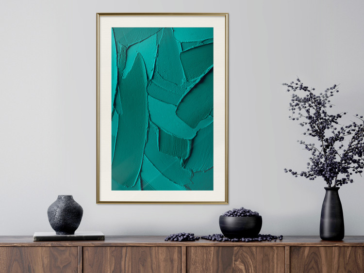 Wall Poster Green Abstraction - Clear Structure of Matter and Forms 149708 additionalImage 18