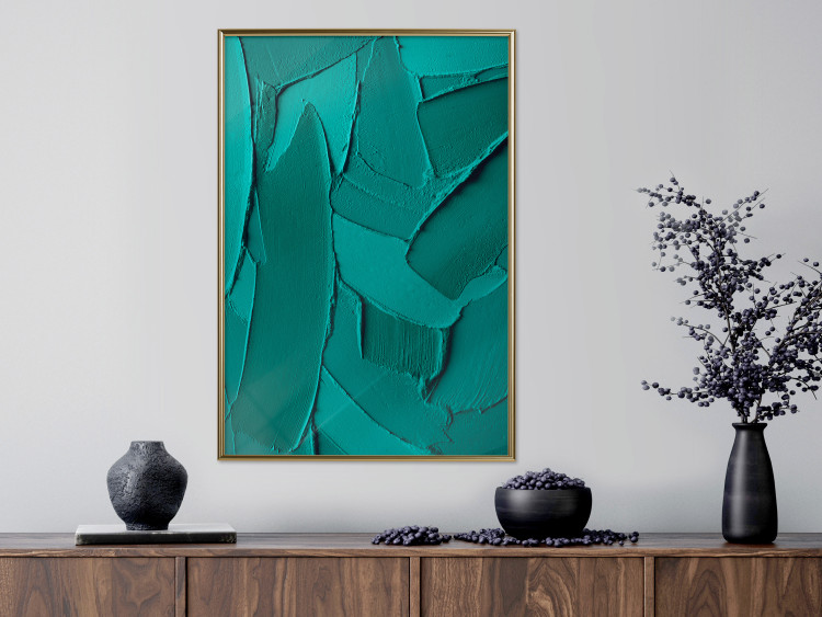 Wall Poster Green Abstraction - Clear Structure of Matter and Forms 149708 additionalImage 11