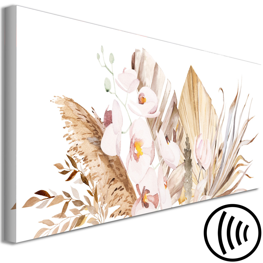 Obraz Kompozycja Kwiatowa - Bukiet Roślin I Kwiatów Malowany Akwarelą