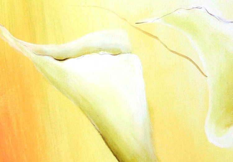 Cuadro moderno Belleza clásica (3 piezas) - ramo de dalias claras en fondo amarillo 46808 additionalImage 2