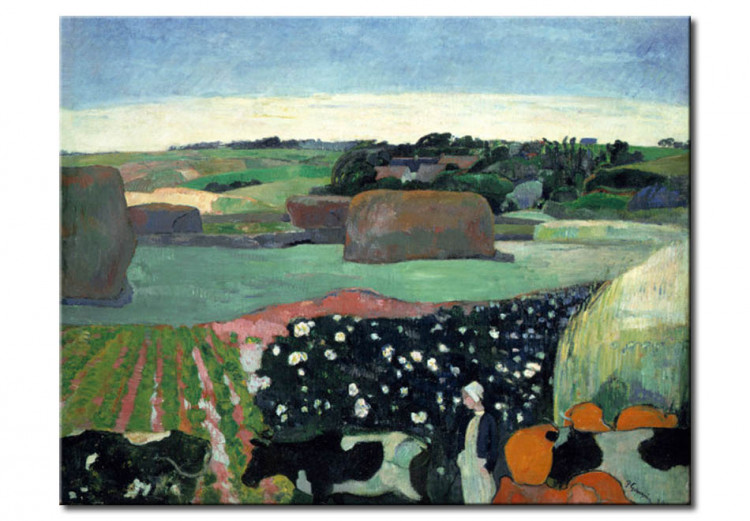 Cópia do quadro famoso Breton landscape with haystack 50708