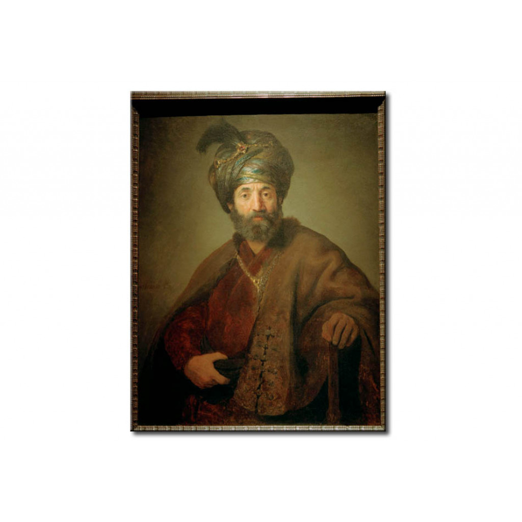 Schilderij  Rembrandt: Halbfigur Eines Mannes In Orientalischem Kostüm