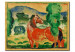 Wandbild Rotes Pferd in farbiger Landschaft 54208