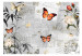 Wall Mural Postcard with Nature - Butterflies on a gray and white background with captions and flowers 61308 additionalThumb 1