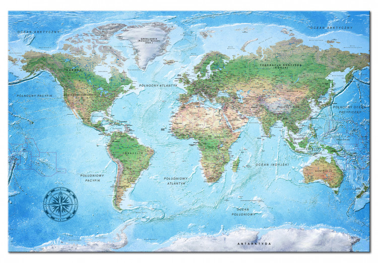 Tablero decorativo en corcho World Map: Blue Planet [Cork Map - Polish Text] 106518 additionalImage 2