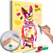Kit de pintura por números para niños Perro (fondo amarillo) 107118
