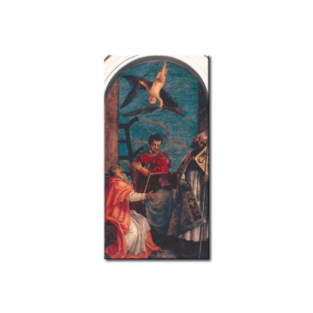 Schilderij  Paolo Veronese: St.Jerome, St.Lawrence And St. Prosper