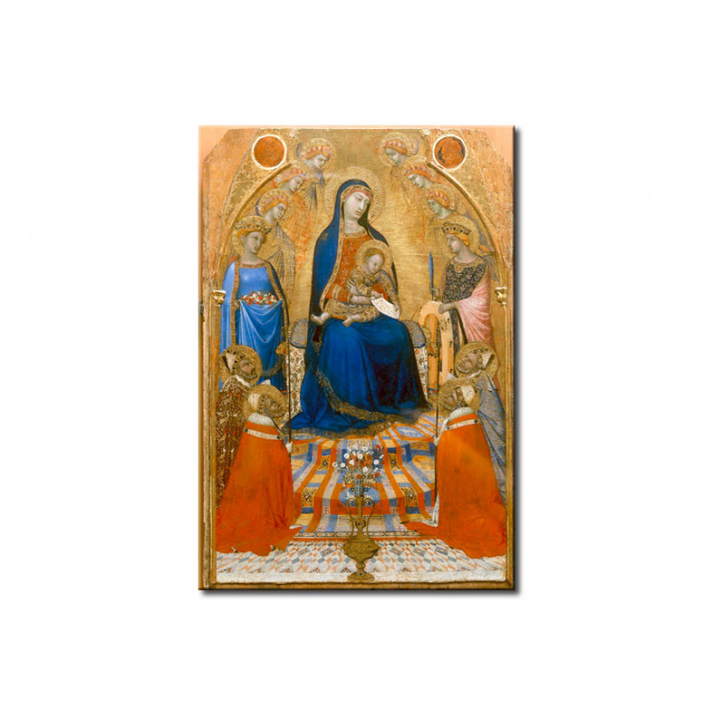 Schilderij  Ambrogio Lorenzetti: Enthroned Madonna With Child, Angels And Saints