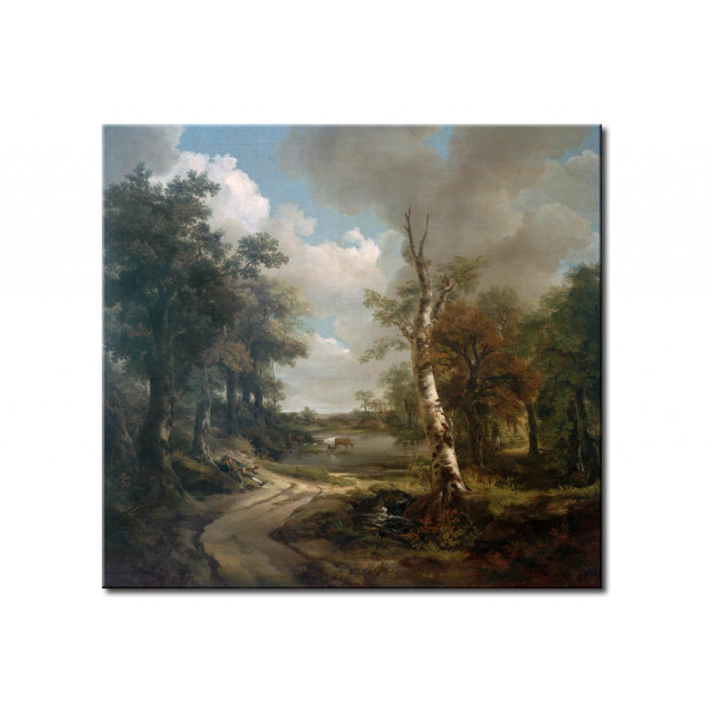 Schilderij  Thomas Gainsborough: Forest Scene With Watering Hole (Cornard Forest)