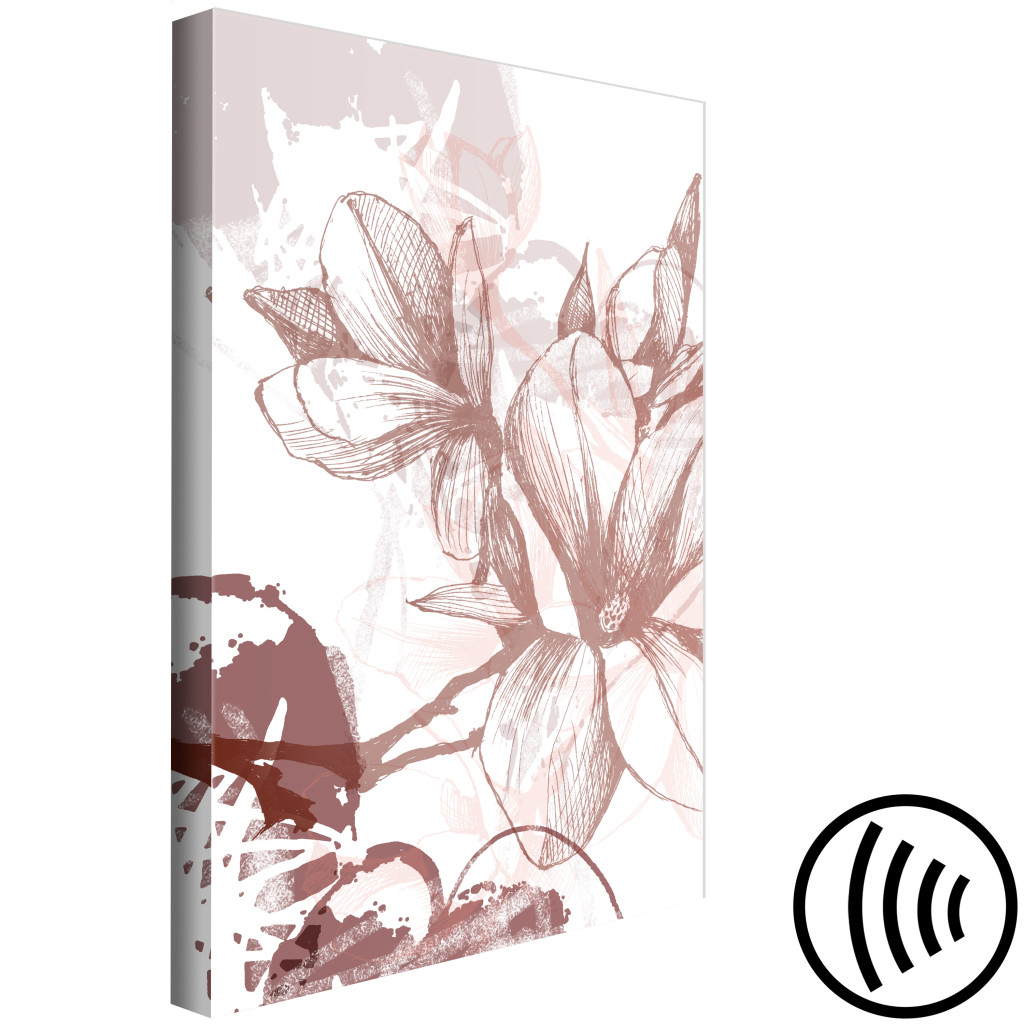 Obraz Magnoliowa Rycina - Ilustracja Z Motywem Kwiatowym W Stylu Vintage