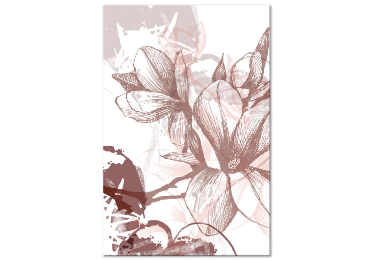 Obraz Magnoliowa rycina - ilustracja z motywem kwiatowym w stylu vintage 119018