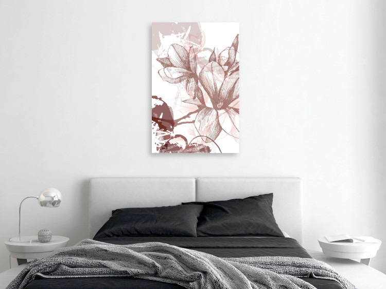 Obraz Magnoliowa rycina - ilustracja z motywem kwiatowym w stylu vintage 119018 additionalImage 3