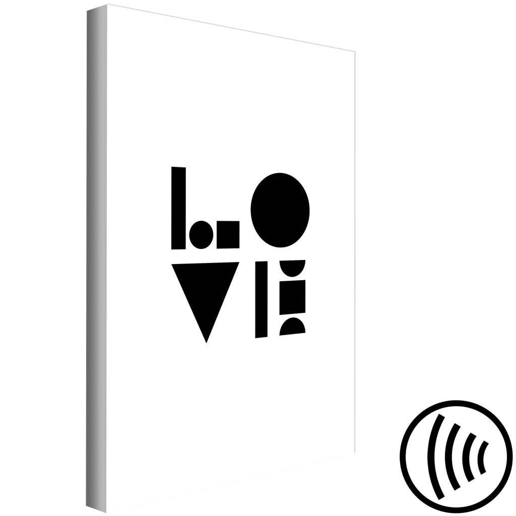 Obraz Geometryczna Miłość - Minimalistyczny Czarny Napis LOVE Na Białym Tle