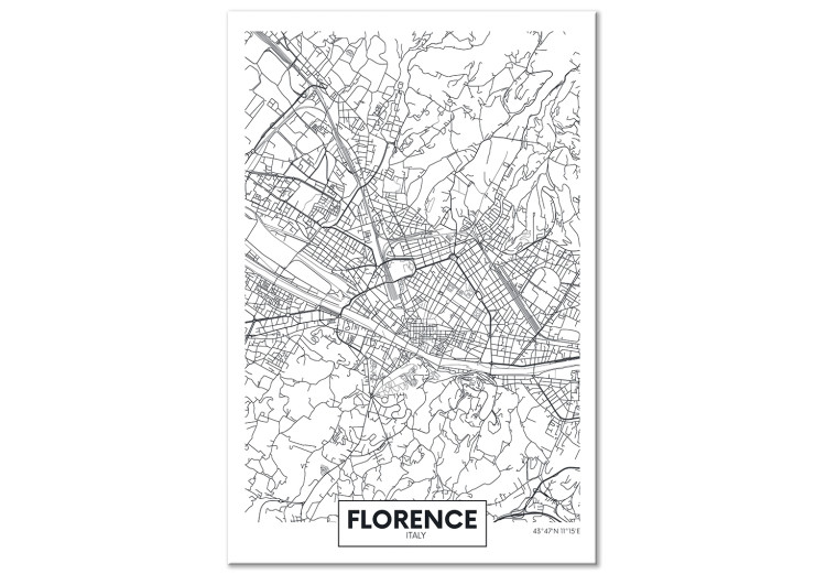 Obraz Mapa Florencji (1-częściowy) pionowy 130418