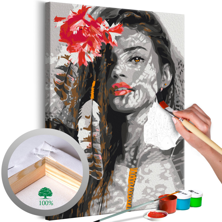 Paint by Number Kit Woman With Feather 135318
