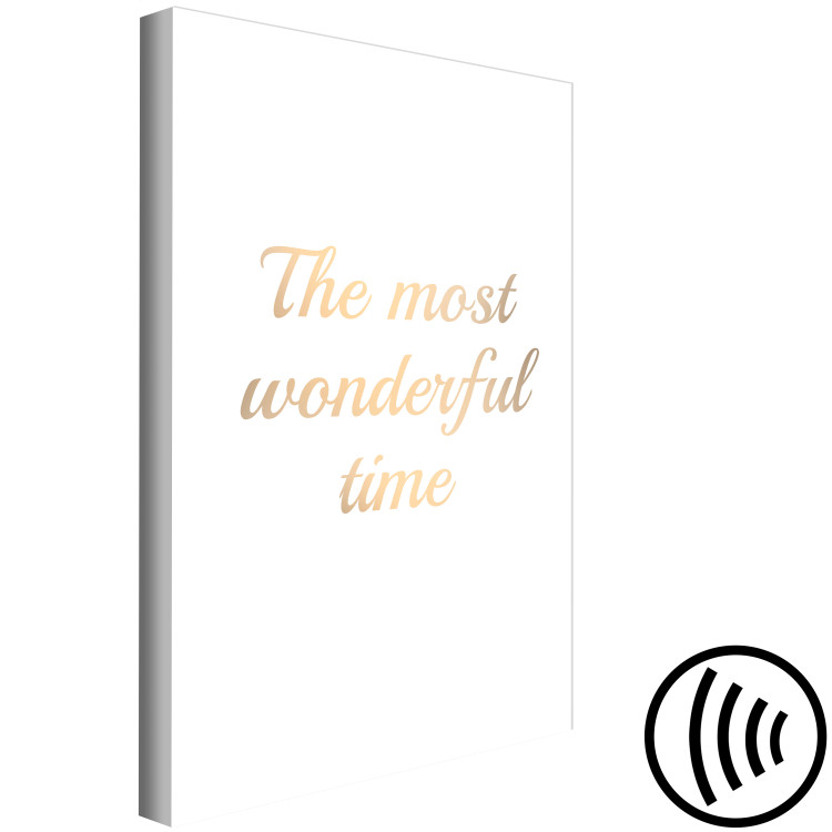 Canvas Print The Most Wonderful Time - Golden Sentence, Inscription on a White Background 146318 additionalImage 6
